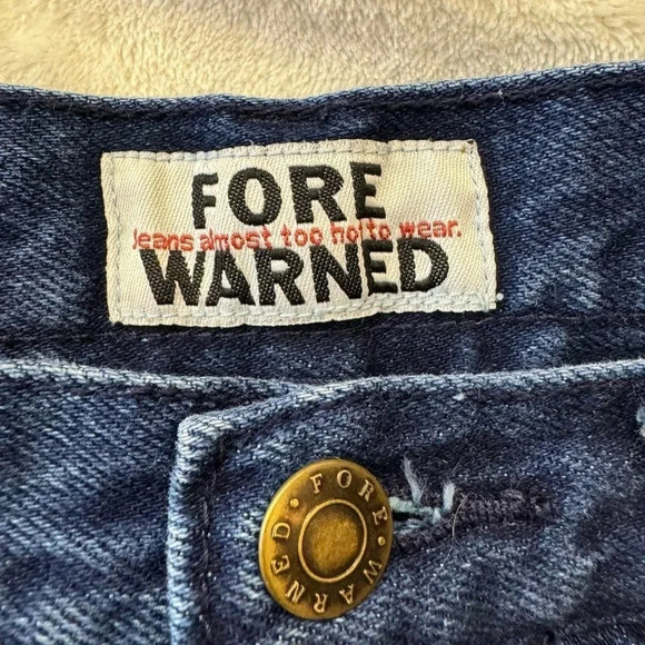 Vintage 80s 90s High Waisted Wide Leg Dark Wash Classic Mom Jeans by Fore Warned - Picture 3 of 8